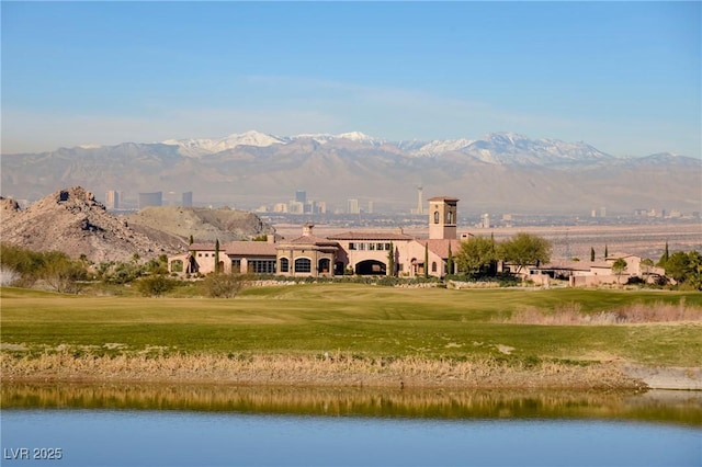 exterior space with a mountain view