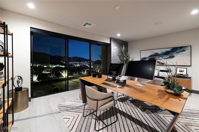 811 Magnum Cliff Ct, Henderson, NV 89012 - office featuring marble finish floor, visible vents, and recessed lighting