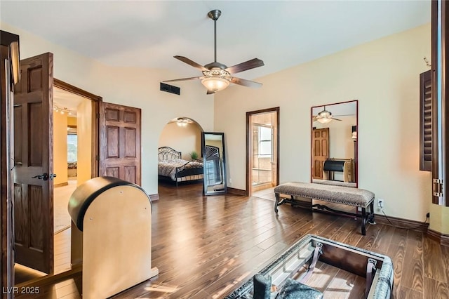 9921 Heffner Hills Cir, Las Vegas, NV 89117 - bedroom featuring baseboards, visible vents, and wood finished floors