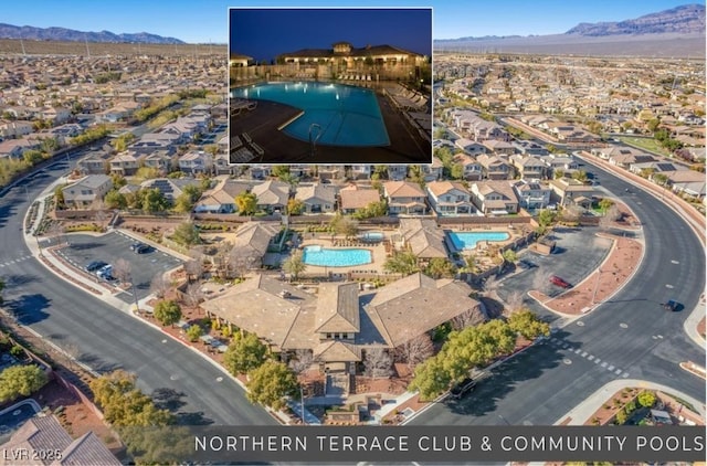 drone / aerial view featuring a residential view