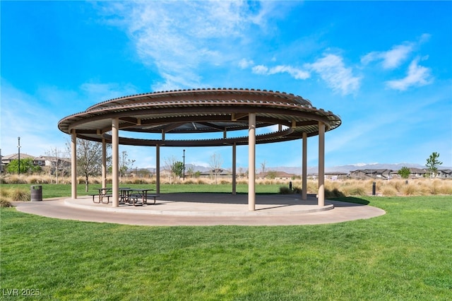 view of home's community featuring a gazebo and a yard