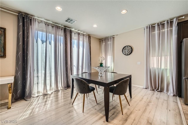 4902 Guysborough St, Las Vegas, NV 89148 - dining space with light wood-style flooring, recessed lighting, and baseboards
