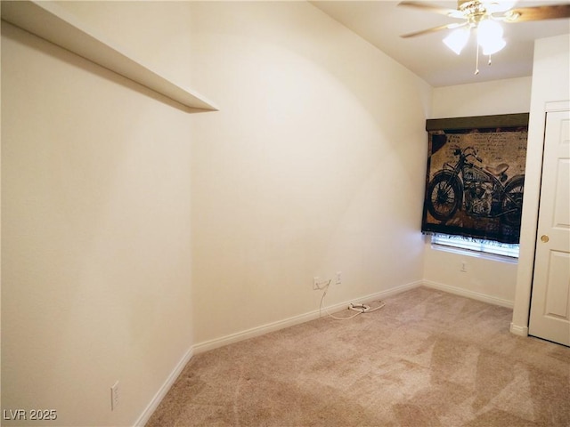 6508 Alpine Forest Ct, Las Vegas, NV 89149 - spare room featuring light carpet, a ceiling fan, and baseboards