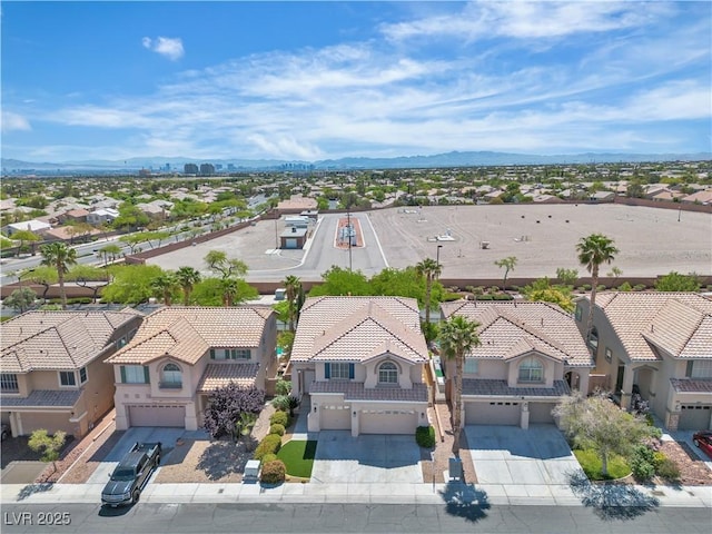 10613 Turquoise Valley Dr, Las Vegas, NV 89144 - bird's eye view with a mountain view and a residential view