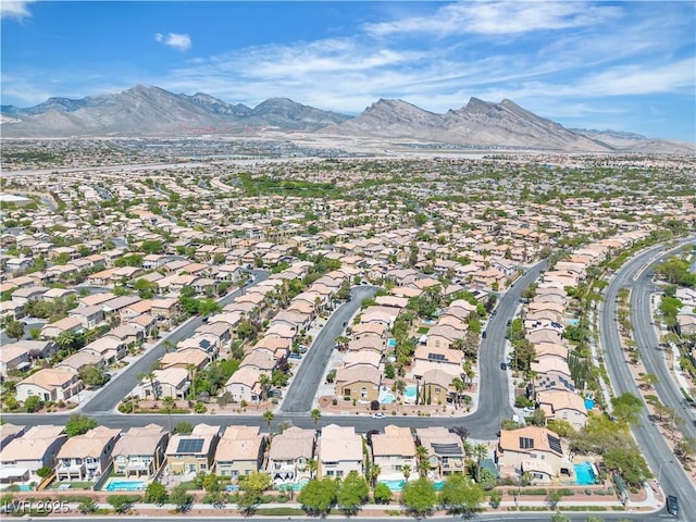 10613 Turquoise Valley Dr, Las Vegas, NV 89144 - aerial view featuring a mountain view and a residential view