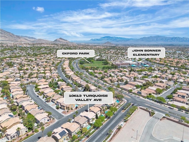 10613 Turquoise Valley Dr, Las Vegas, NV 89144 - bird's eye view with a residential view and a mountain view