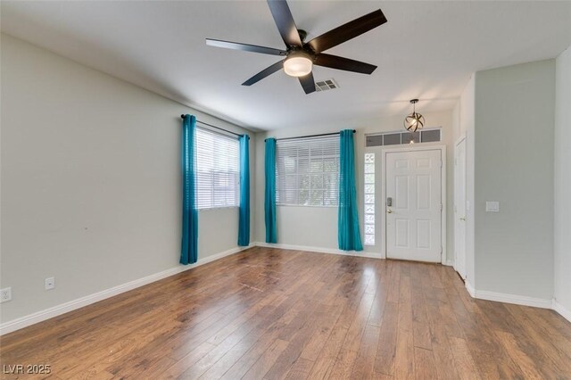 1048 Painted Daisy Ave, Henderson, NV 89074 - entryway with a ceiling fan and wood-type flooring