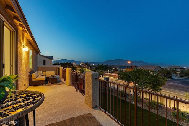 7364 Marbury St, Las Vegas, NV 89166 - balcony with an outdoor hangout area and a mountain view