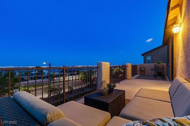 7364 Marbury St, Las Vegas, NV 89166 - view of patio / terrace featuring a balcony and an outdoor hangout area