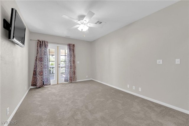 2595 Aviv Ct, Las Vegas, NV 89121 - spare room with carpet, ceiling fan, visible vents, and baseboards