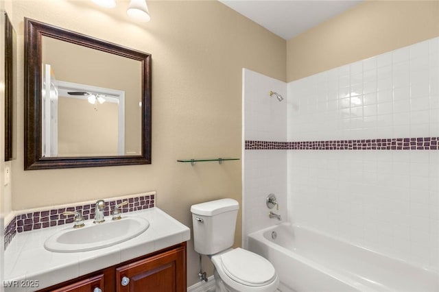17 Morninglow Pass, Henderson, NV 89052 - bathroom featuring toilet, washtub / shower combination, and vanity