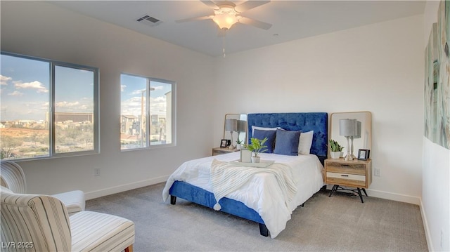 1187 Blossom Point St Unit 36, Las Vegas, NV 89135 - carpeted bedroom with baseboards, visible vents, and ceiling fan