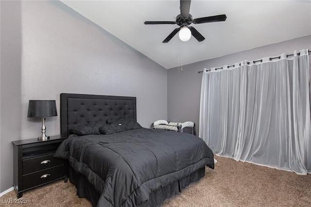 2631 Bed Knoll Ct, North Las Vegas, NV 89031 - carpeted bedroom featuring vaulted ceiling and a ceiling fan