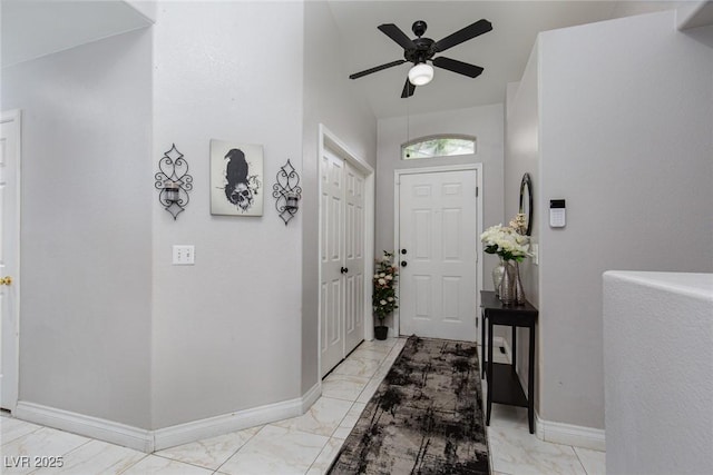 2631 Bed Knoll Ct, North Las Vegas, NV 89031 - entryway featuring light marble finish flooring and a ceiling fan