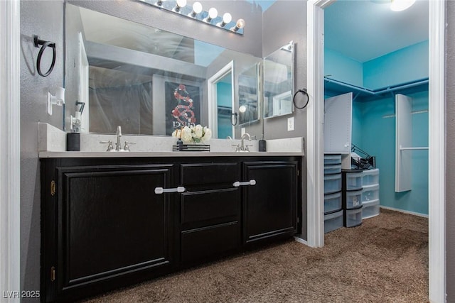 2631 Bed Knoll Ct, North Las Vegas, NV 89031 - full bathroom with double vanity, a shower, and carpet flooring