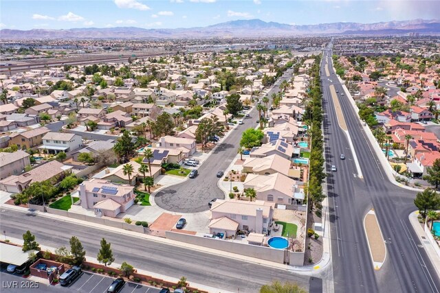 3295 Cooper Creek Dr, Henderson, NV 89074 - drone / aerial view with a mountain view and a residential view