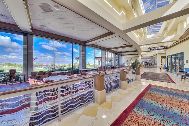 community lobby with visible vents