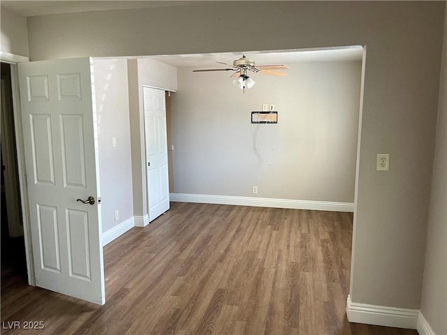 4682 Tamalpias Ave, Las Vegas, NV 89120 - spare room featuring ceiling fan and wood finished floors