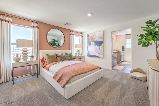 3402 La Cura Ave Lot 69, Las Vegas, NV 89141 - bedroom with carpet flooring, recessed lighting, ensuite bath, and baseboards