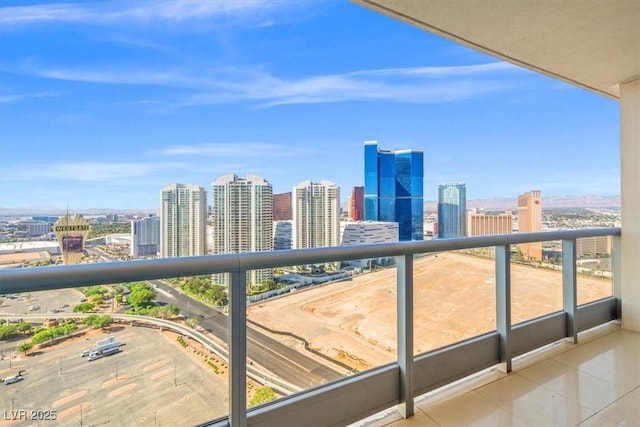 balcony featuring a city view