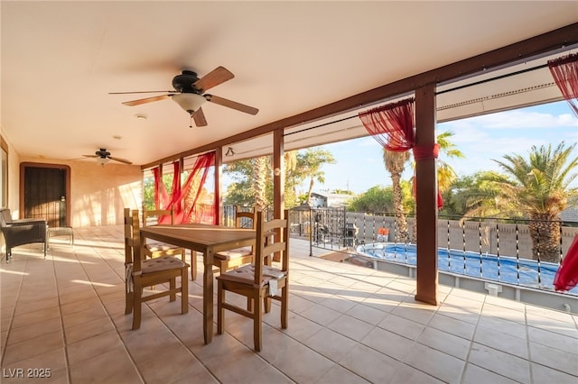 711 Sari Dr, Las Vegas, NV 89110 - view of patio featuring ceiling fan and outdoor dining space