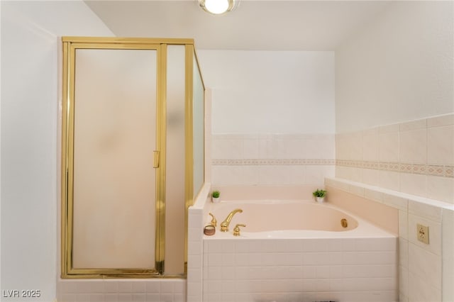 711 Sari Dr, Las Vegas, NV 89110 - full bathroom with a shower stall and a garden tub