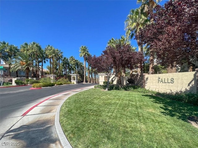 view of street with curbs