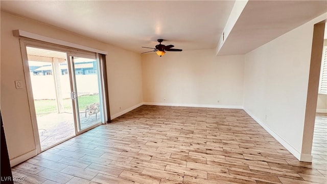 201 Redstone St, Las Vegas, NV 89145 - unfurnished room with baseboards, ceiling fan, and light wood finished floors