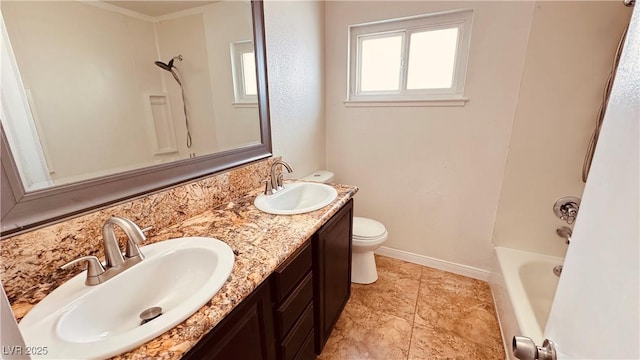 201 Redstone St, Las Vegas, NV 89145 - full bath featuring toilet, double vanity, a sink, and baseboards