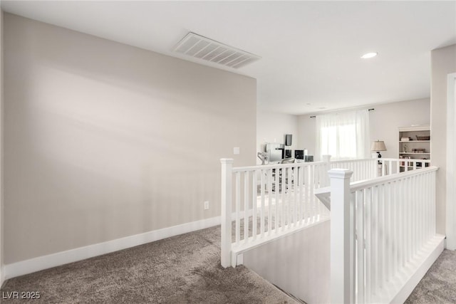 1049 Williamtown Ave, North Las Vegas, NV 89084 - stairway featuring recessed lighting, visible vents, carpet, and baseboards
