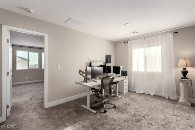 1049 Williamtown Ave, North Las Vegas, NV 89084 - home office featuring baseboards, visible vents, and carpet