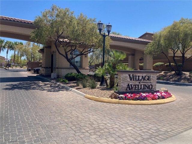 view of community sign