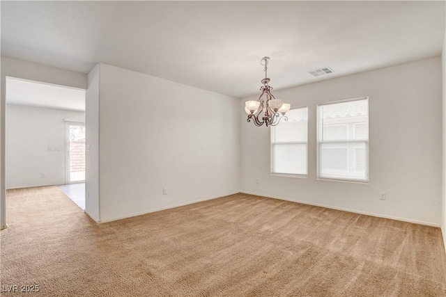 8626 Anderson Dale Ave, Las Vegas, NV 89178 - unfurnished room with carpet, a chandelier, and baseboards