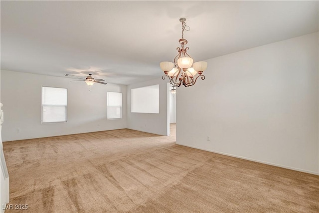 8626 Anderson Dale Ave, Las Vegas, NV 89178 - carpeted spare room with a chandelier and ceiling fan