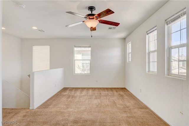 8626 Anderson Dale Ave, Las Vegas, NV 89178 - carpeted empty room with healthy amount of natural light, a ceiling fan, a smoke detector, and recessed lighting