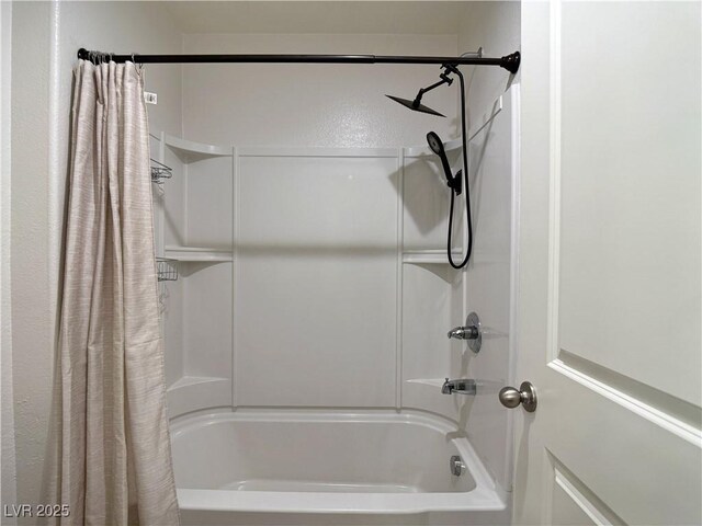 full bathroom featuring shower / bath combo