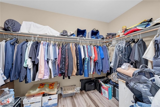 spacious closet featuring wood finished floors