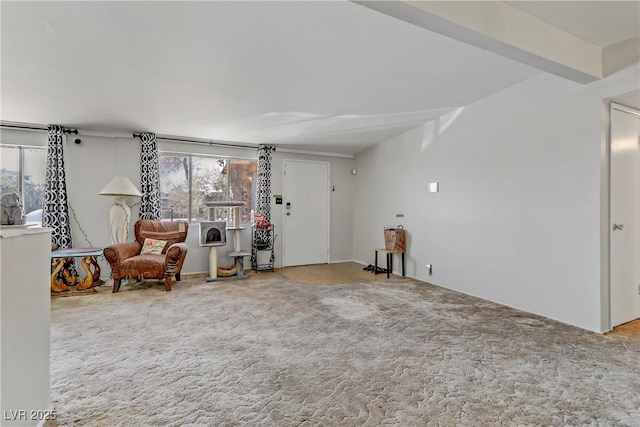 sitting room featuring a healthy amount of sunlight and carpet flooring