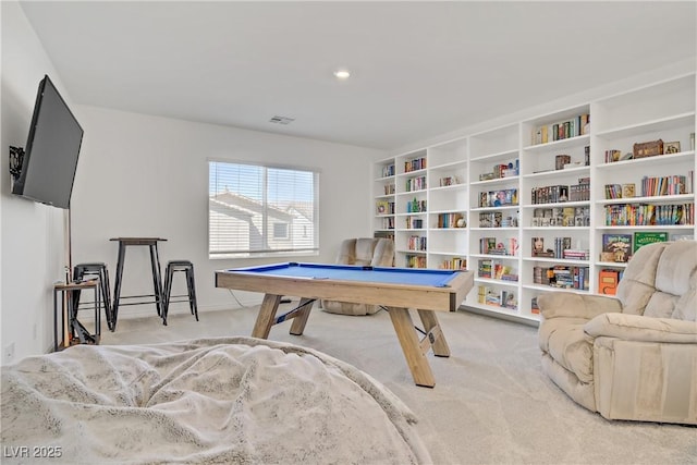 4436 Mural Glen Ct, North Las Vegas, NV 89084 - game room with carpet floors, billiards, and visible vents