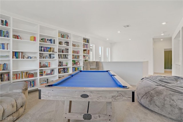 4436 Mural Glen Ct, North Las Vegas, NV 89084 - recreation room featuring recessed lighting, pool table, visible vents, and carpet