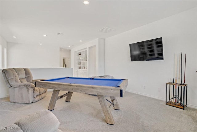 4436 Mural Glen Ct, North Las Vegas, NV 89084 - playroom with pool table, visible vents, baseboards, and carpet