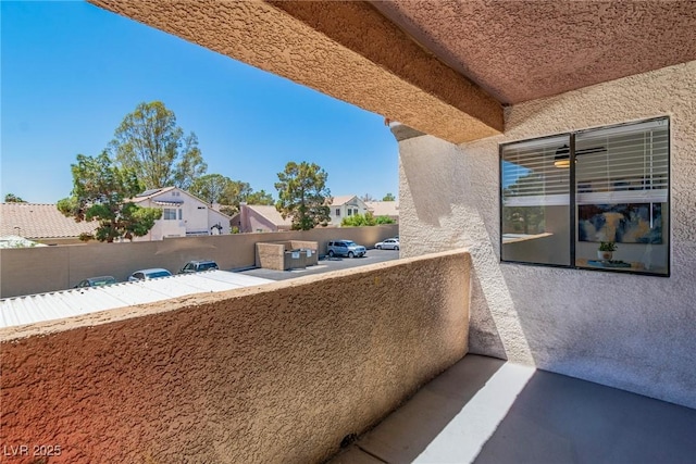 balcony with a residential view