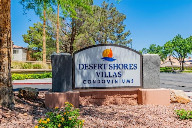 view of community sign