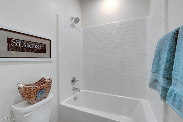 full bathroom with shower / bath combination and toilet