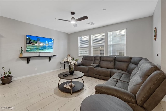143 Aqua Commons Ln, Henderson, NV 89015 - living area featuring ceiling fan and baseboards