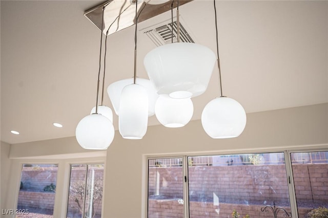 details featuring recessed lighting