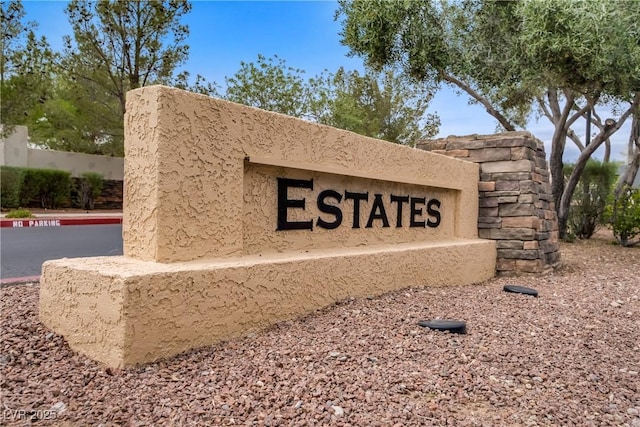 view of community sign