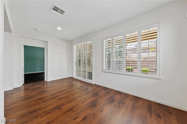 4217 Box Canyon Falls Ave, North Las Vegas, NV 89085 - empty room with recessed lighting, baseboards, visible vents, and wood finished floors