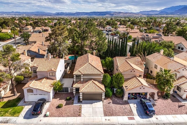10009 Coral Sands Dr, Las Vegas, NV 89117 - bird's eye view with a mountain view and a residential view