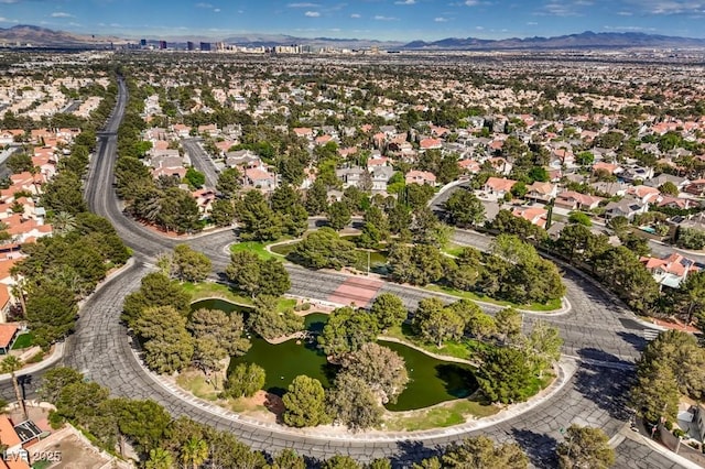 10009 Coral Sands Dr, Las Vegas, NV 89117 - drone / aerial view featuring a residential view and a water and mountain view